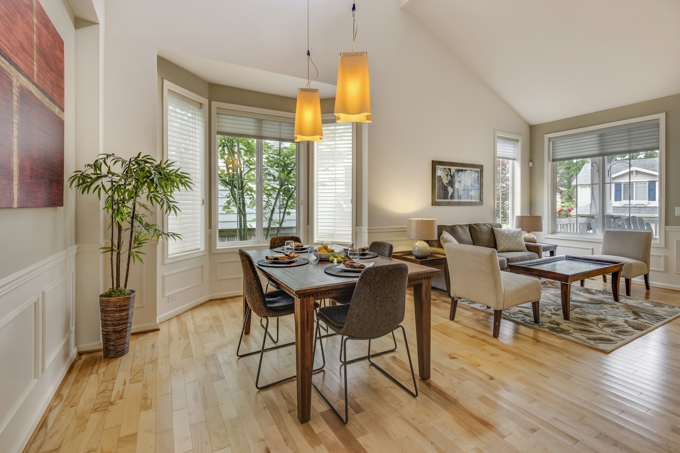 Sunlit dining room
